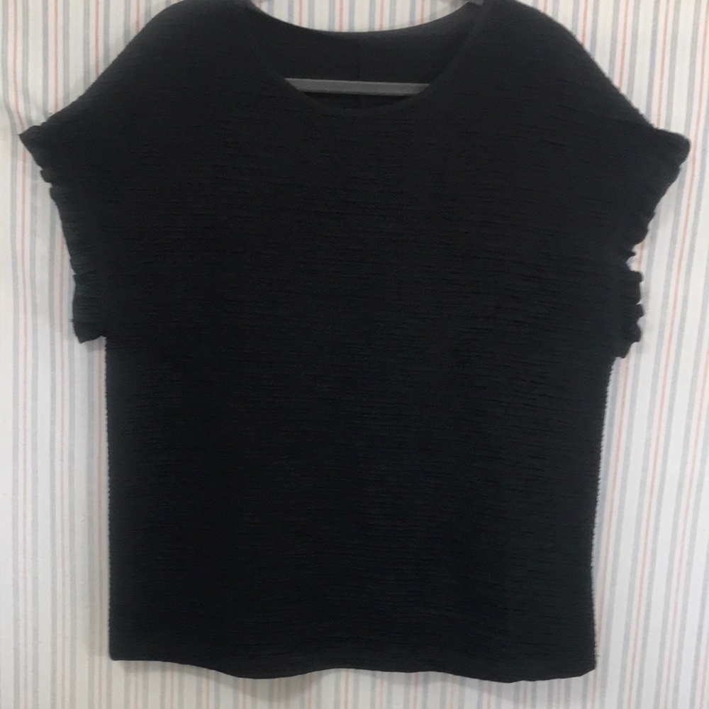 No Brand Black Cap Ruffle Sleeve Shirt  XL